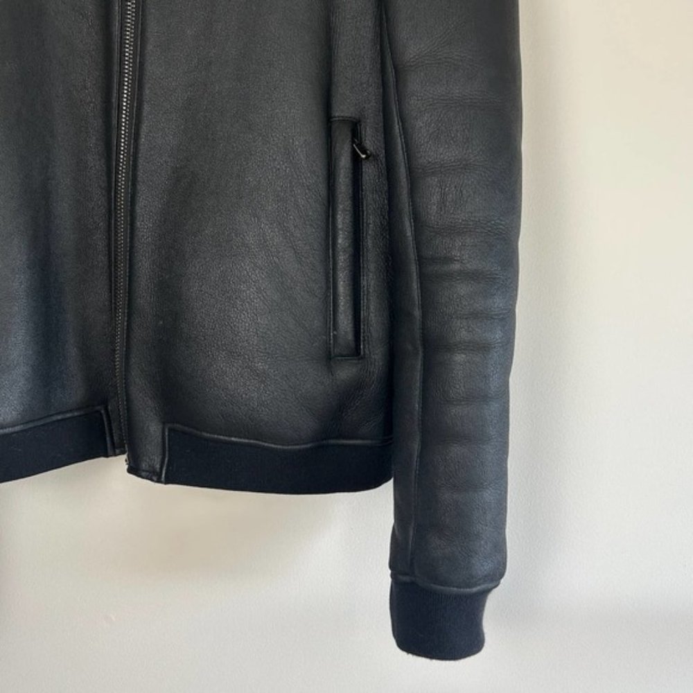 ZAPA Paris Lambswool black bomber jacket - Picture 3 of 7
